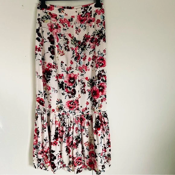 En Creme Urban Rose Floral Button Front Maxi Skirt Size M EUC - Picture 5 of 12